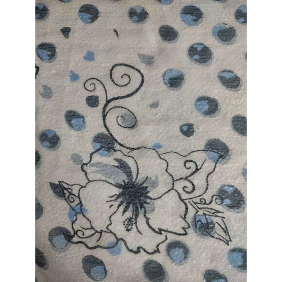 Light Blue Floral Print Scarf 20 x 72 inches - Picture 10 of 10